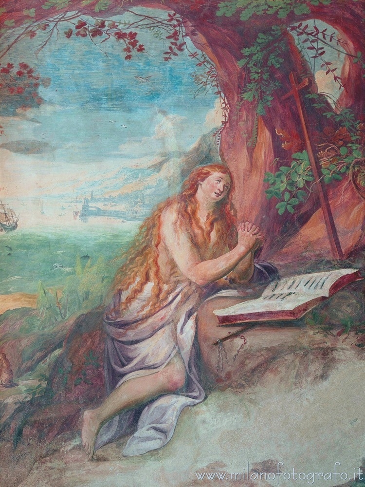 Milan (Italy) - Fresco of the Penitent Magdalene